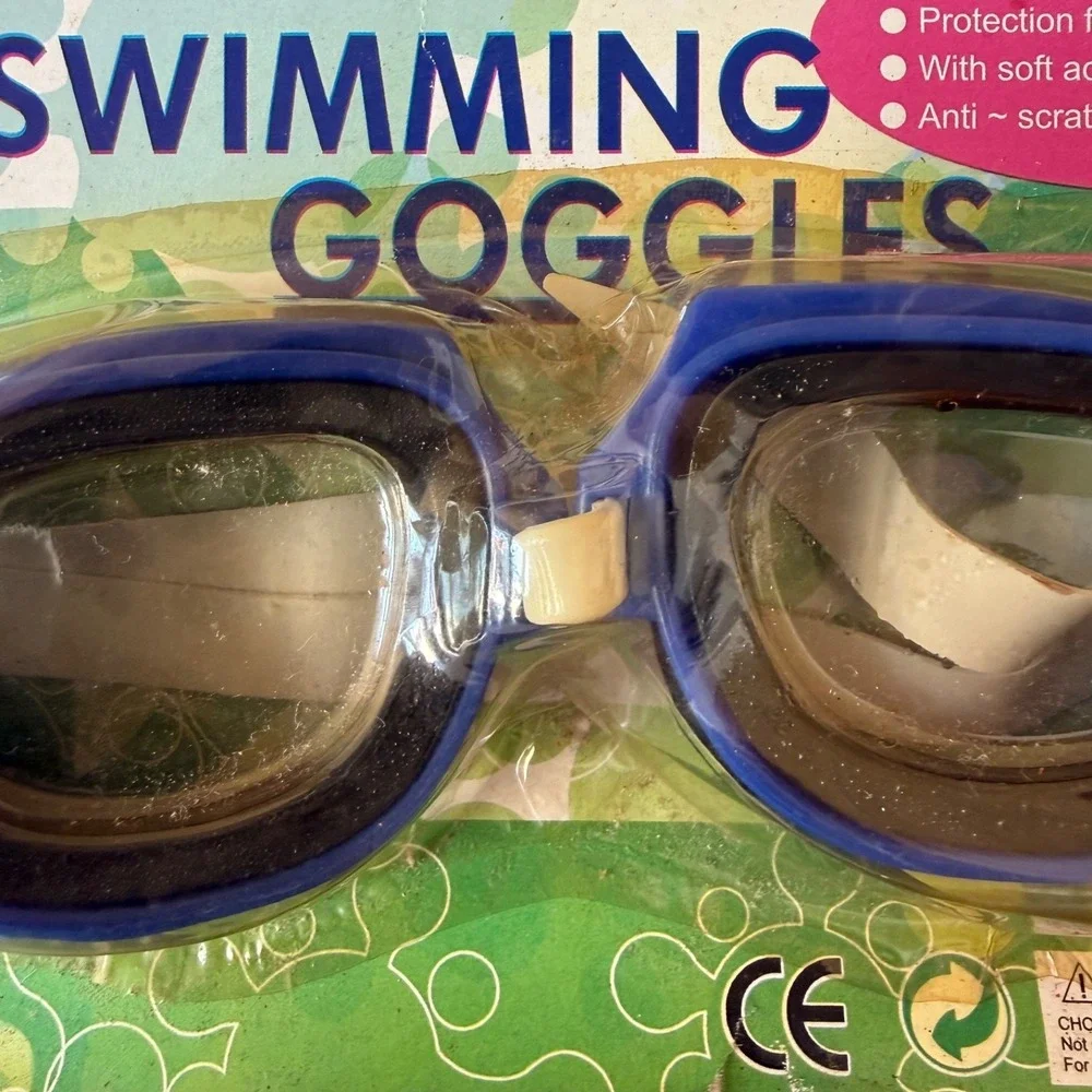 Retro Kids Swimming Goggles Blue Ages 3 Plus New Old Stock